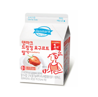 덴마크 드링킹 요구르트 딸기